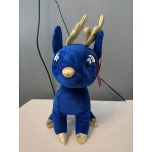 Christmas Plush 13" Reindeer COMET Blue Gold Santa Classic Collection KellyToy